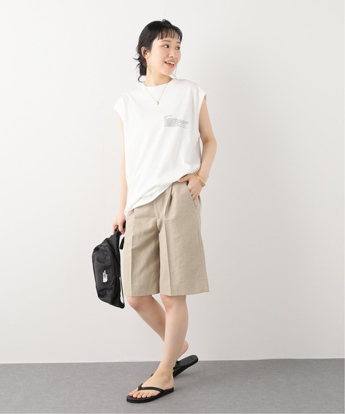 FRAMeWORK(フレームワーク)の「麻混クロスハーフパンツ2(その他パンツ・レディース・ベージュ・38/36/34)」の2枚目の写真