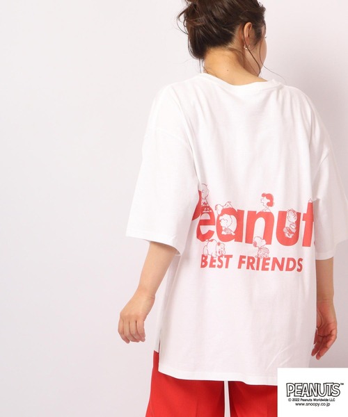 PEANUTS(ピーナッツ)の「PEANUTS スヌーピー ワイドボディー 半袖 Tシャツ 6.2オンス(Tシャツ/カットソー・レディース・ベージュ/カーキ/ホワイト×レッド/ホワイト×グリーン/ホワイト×ブルー/ホワイト×ブラック/ホワイト×グレー/ホワイト系その他/ホワイト×パープル/ホワイト×ピンク/ホワイト系その他4/A/B/グリーン系その他/ベージュ系その他/ホワイト系その他5/ホワイト系その他6/ホワイト系その他7/ホワイト系その他2/ホワイト系その他3/ホワイト系/ホワイト系6/ホワイト系7/ホワイト系2/ホワイト系4/ホワイト系5/ベージュ系その他2/ホワイト系3/ホワイト系1/グリーン系その他2/ベージュ系その他3/ホワイト系8/ホワイト系9/ベージュ系その他4/C/グリーン系その他3/ブラック/ネイビー/グレー・LL/M/L)」の21枚目の写真