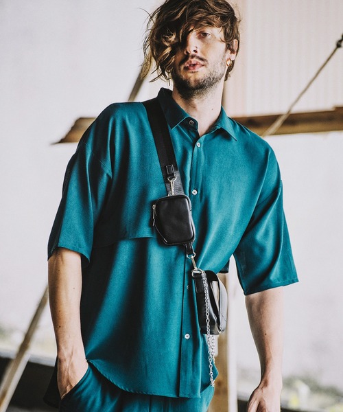 NO ID.(ノーアイディ)の「【NO ID.】Washer Trench Big Shirt / ワッシャー トレンチ ビッグ シャツ(シャツ/ブラウス・メンズ・ブラック/ベージュ/グリーン/マスタード・ONE SIZE)」の3枚目の写真
