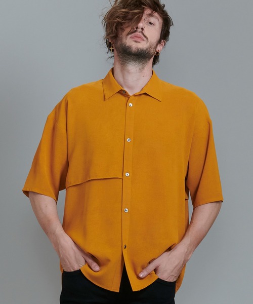 NO ID.(ノーアイディ)の「【NO ID.】Washer Trench Big Shirt / ワッシャー トレンチ ビッグ シャツ(シャツ/ブラウス・メンズ・ブラック/ベージュ/グリーン/マスタード・ONE SIZE)」の4枚目の写真