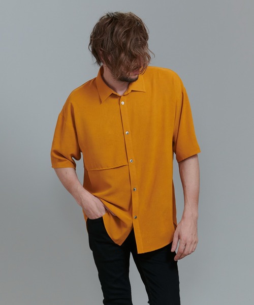 NO ID.(ノーアイディ)の「【NO ID.】Washer Trench Big Shirt / ワッシャー トレンチ ビッグ シャツ(シャツ/ブラウス・メンズ・ブラック/ベージュ/グリーン/マスタード・ONE SIZE)」の16枚目の写真
