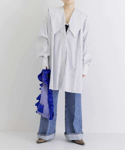 iI（アイ）の「iI　square collar blouse stripe（シャツ/ブラウス・レディース・その他1・ONE）」の2枚目の写真