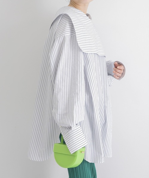 iI（アイ）の「iI　square collar blouse stripe（シャツ/ブラウス・レディース・その他1・ONE）」の4枚目の写真