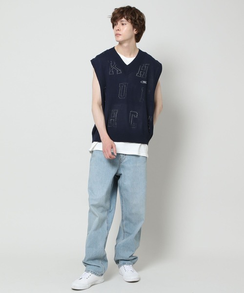 CHUCK(チャック)の「【UNISEX】CHUCK/ALPHABET VEST 2297839(ベスト・レディース・ネイビー/グリーン・FREE)」の4枚目の写真