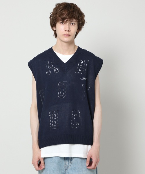 CHUCK(チャック)の「【UNISEX】CHUCK/ALPHABET VEST 2297839(ベスト・レディース・ネイビー/グリーン・FREE)」の19枚目の写真