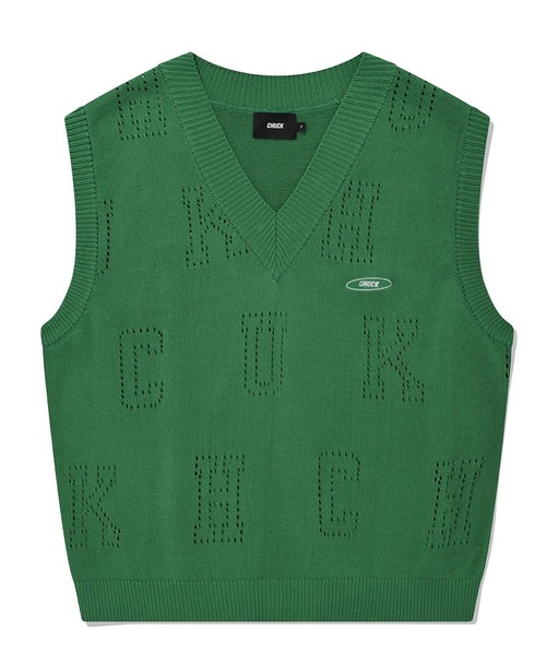 CHUCK(チャック)の「【UNISEX】CHUCK/ALPHABET VEST 2297839(ベスト・レディース・ネイビー/グリーン・FREE)」の16枚目の写真