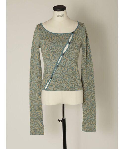セール】【VEQUM】BIAS BUTTON KNIT（ニット/セーター）｜VEQUM