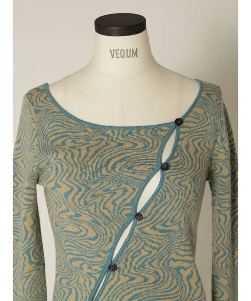 ベクム VEQUM VEQUM BIAS BUTTON KNIT ニット 長袖 セール】【VEQUM】BIAS BUTTON KNIT（ニット/セーター）｜VEQUM