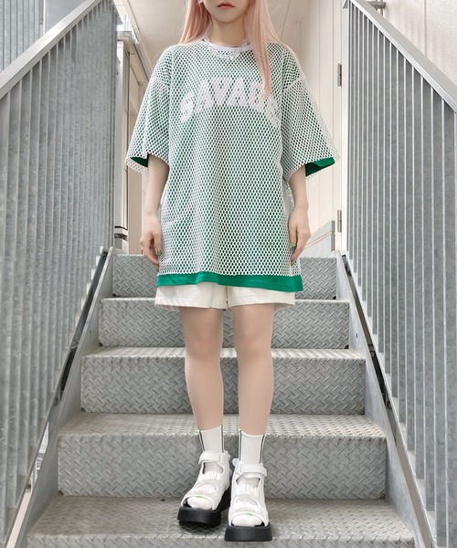 Figments（フィグメンツ）の「メッシュTシャツ（Tシャツ/カットソー・レディース・ホワイト/ブラック/パープル・SMALL/MEDIUM）」の4枚目の写真