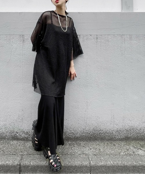 Figments（フィグメンツ）の「メッシュTシャツ（Tシャツ/カットソー・レディース・ホワイト/ブラック/パープル・SMALL/MEDIUM）」の17枚目の写真