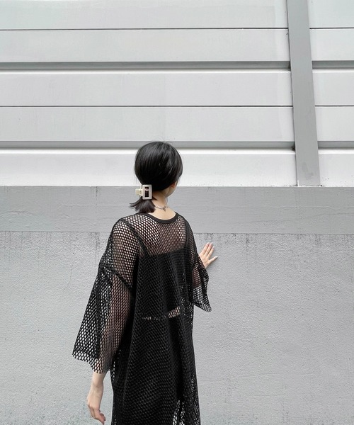 Figments（フィグメンツ）の「メッシュTシャツ（Tシャツ/カットソー・レディース・ホワイト/ブラック/パープル・SMALL/MEDIUM）」の19枚目の写真