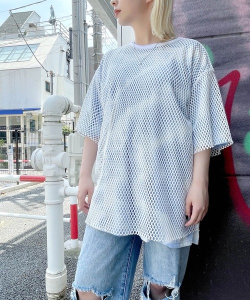 Figments（フィグメンツ）の「メッシュTシャツ（Tシャツ/カットソー・レディース・ホワイト/ブラック/パープル・SMALL/MEDIUM）」の20枚目の写真