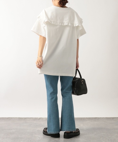 Heather（ヘザー）の「BIGカラーカットソー(半袖)　356607（Tシャツ/カットソー・レディース・オフホワイト/ネイビー/ブラック・FREE）」の14枚目の写真