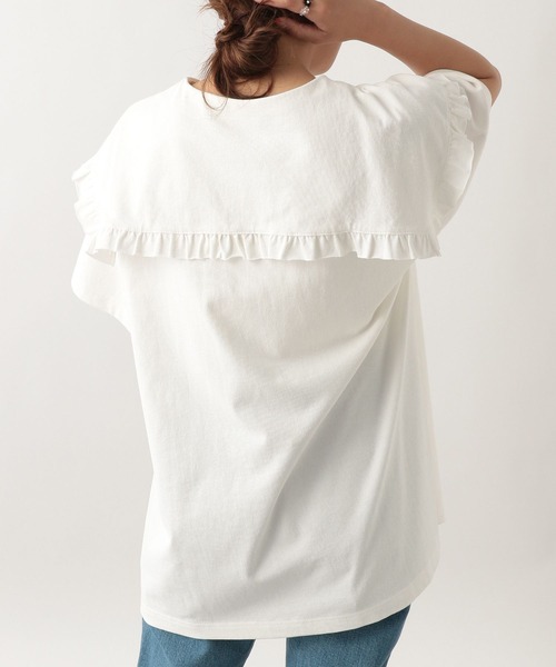 Heather（ヘザー）の「BIGカラーカットソー(半袖)　356607（Tシャツ/カットソー・レディース・オフホワイト/ネイビー/ブラック・FREE）」の16枚目の写真