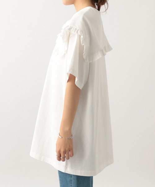Heather（ヘザー）の「BIGカラーカットソー(半袖)　356607（Tシャツ/カットソー・レディース・オフホワイト/ネイビー/ブラック・FREE）」の13枚目の写真