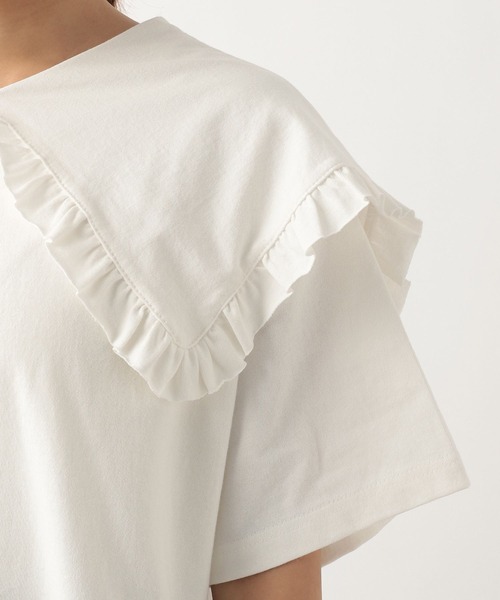 Heather（ヘザー）の「BIGカラーカットソー(半袖)　356607（Tシャツ/カットソー・レディース・オフホワイト/ネイビー/ブラック・FREE）」の15枚目の写真
