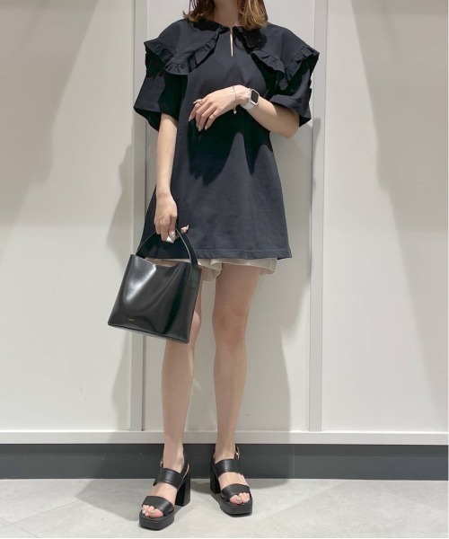 Heather（ヘザー）の「BIGカラーカットソー(半袖)　356607（Tシャツ/カットソー・レディース・オフホワイト/ネイビー/ブラック・FREE）」の21枚目の写真