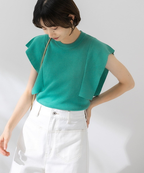 KBF（ケイビーエフ）の「フレアスリーブデザインニット（ニット/セーター・レディース・ブラック/ダークブラウン/ベージュ/グリーン系その他・ONE）」の4枚目の写真