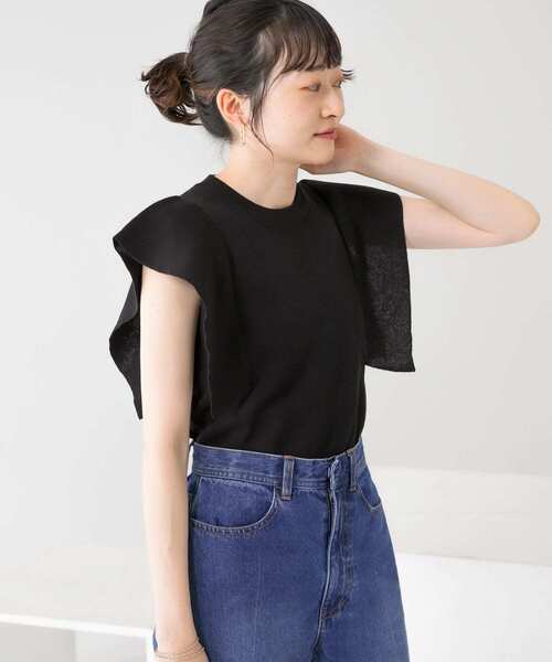 KBF（ケイビーエフ）の「フレアスリーブデザインニット（ニット/セーター・レディース・ブラック/ダークブラウン/ベージュ/グリーン系その他・ONE）」の6枚目の写真