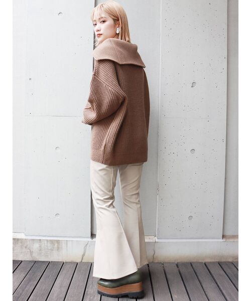 MURUA（ムルーア）の「オーバーZIPニット（ニット/セーター・レディース・アイボリー/ブラック/モカ・FREE）」の10枚目の写真