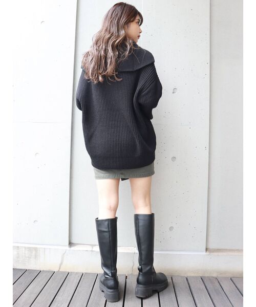 MURUA（ムルーア）の「オーバーZIPニット（ニット/セーター・レディース・アイボリー/ブラック/モカ・FREE）」の13枚目の写真