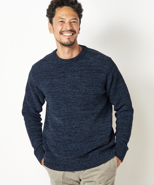 MEN'S BIGI（メンズビギ）の「7G引き揃えモールガーターニット（ニット/セーター・メンズ・ブラック/ホワイト/グリーン/ネイビー・01/02/03）」の14枚目の写真