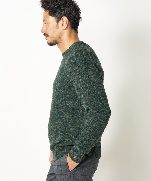 MEN'S BIGI（メンズビギ）の「7G引き揃えモールガーターニット（ニット/セーター・メンズ・ブラック/ホワイト/グリーン/ネイビー・01/02/03）」の16枚目の写真