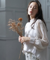 大きいサイズ ボリューム袖シアーブラウス miclat