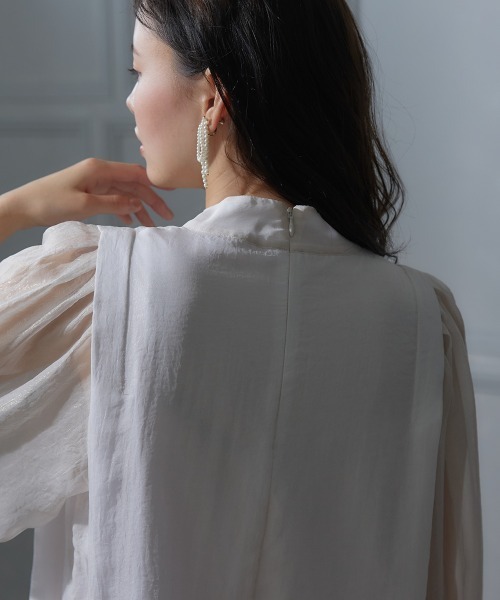 miclat（ミクラ）の「大きいサイズ ボリューム袖シアーブラウス miclat（シャツ/ブラウス・レディース・ホワイト系/ブラック・4L/3L/L/LL）」の20枚目の写真