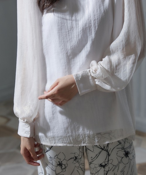 miclat（ミクラ）の「大きいサイズ ボリューム袖シアーブラウス miclat（シャツ/ブラウス・レディース・ホワイト系/ブラック・4L/3L/L/LL）」の21枚目の写真