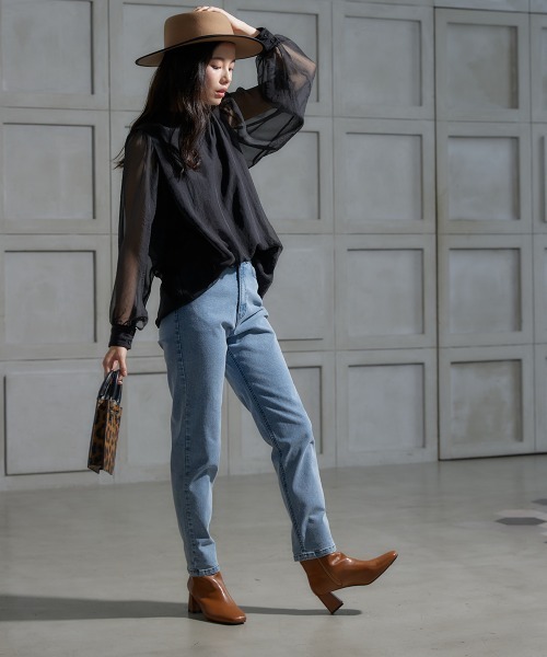 miclat（ミクラ）の「大きいサイズ ボリューム袖シアーブラウス miclat（シャツ/ブラウス・レディース・ホワイト系/ブラック・4L/3L/L/LL）」の8枚目の写真