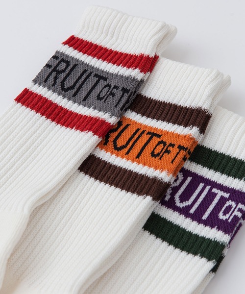 FRUIT OF THE LOOM（フルーツオブザルーム）の「【FRUIT OF THE LOOM/フルーツオブザルーム】ロゴラインソックス　靴下　3足組（ソックス/靴下・メンズ・ホワイト・FREE）」の5枚目の写真