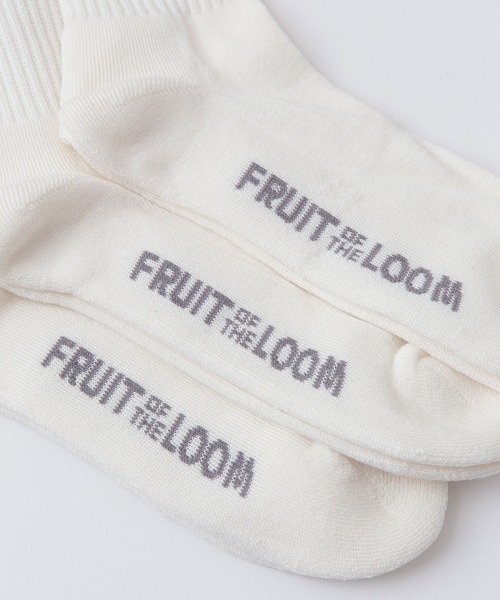 FRUIT OF THE LOOM（フルーツオブザルーム）の「【FRUIT OF THE LOOM/フルーツオブザルーム】ロゴラインソックス　靴下　3足組（ソックス/靴下・メンズ・ホワイト・FREE）」の7枚目の写真