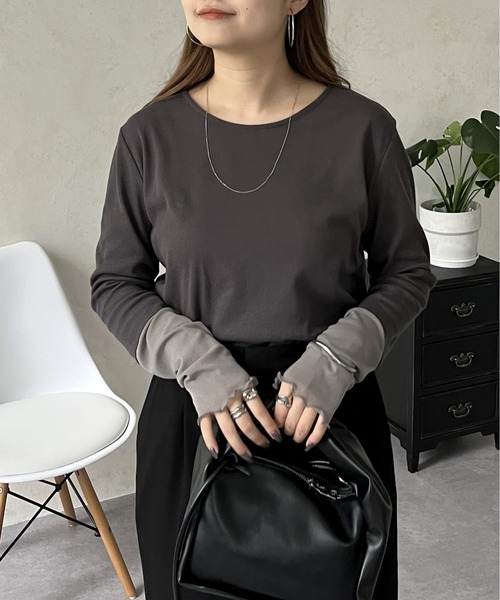 袖シアー切替トップス（Tシャツ/カットソー）｜prose verse（プロズ