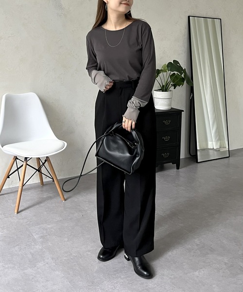 トップス shin 袖シアー切替トップス（Tシャツ/カットソー）｜prose verse