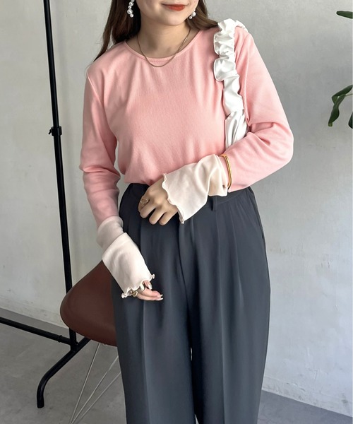 トップス shin 袖シアー切替トップス（Tシャツ/カットソー）｜prose verse