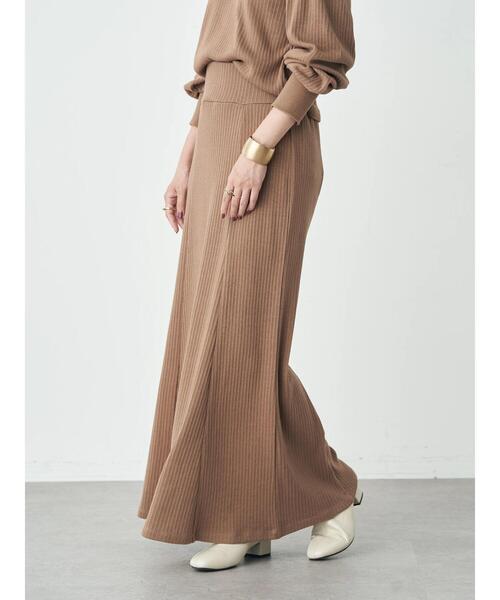 earth music&ecology（アースミュージックアンドエコロジー）の「リブセミフレアスカート（スカート・レディース・ブラック/ライトベージュ/ライトブラウン/パープル・FREE）」の16枚目の写真