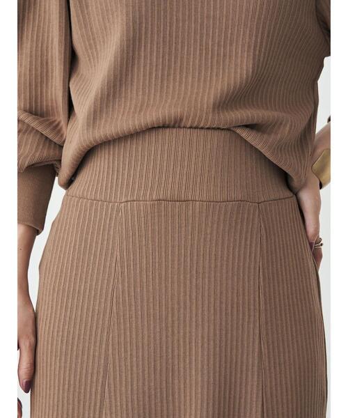 earth music&ecology（アースミュージックアンドエコロジー）の「リブセミフレアスカート（スカート・レディース・ブラック/ライトベージュ/ライトブラウン/パープル・FREE）」の17枚目の写真