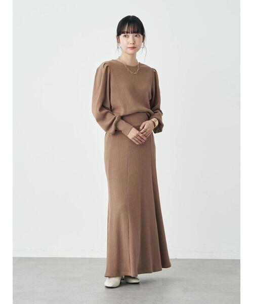 earth music&ecology（アースミュージックアンドエコロジー）の「リブセミフレアスカート（スカート・レディース・ブラック/ライトベージュ/ライトブラウン/パープル・FREE）」の20枚目の写真