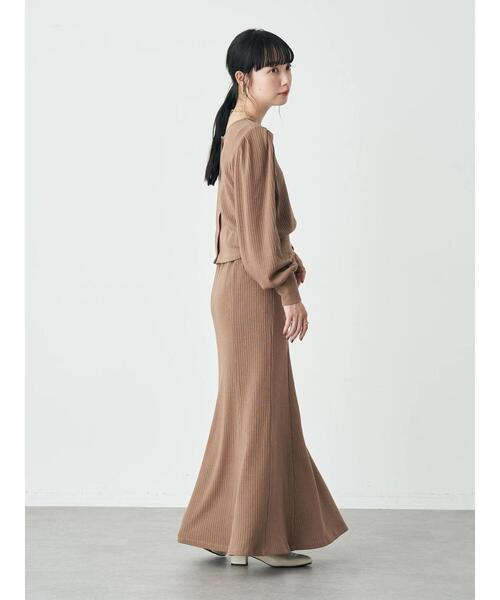 earth music&ecology（アースミュージックアンドエコロジー）の「リブセミフレアスカート（スカート・レディース・ブラック/ライトベージュ/ライトブラウン/パープル・FREE）」の21枚目の写真