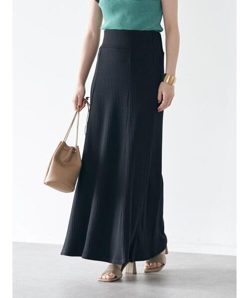 earth music&ecology（アースミュージックアンドエコロジー）の「リブセミフレアスカート（スカート・レディース・ブラック/ライトベージュ/ライトブラウン/パープル・FREE）」の22枚目の写真