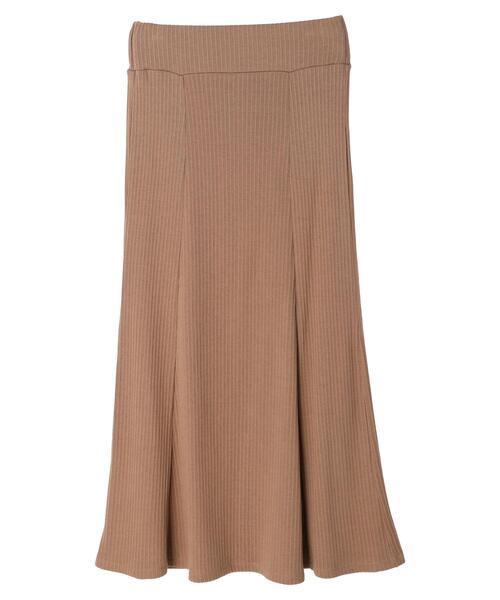 earth music&ecology（アースミュージックアンドエコロジー）の「リブセミフレアスカート（スカート・レディース・ブラック/ライトベージュ/ライトブラウン/パープル・FREE）」の14枚目の写真