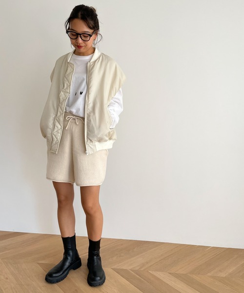 CANAL JEAN（キャナルジーン）の「El mar(エルマール) ニットショートパンツ（その他パンツ・レディース・ブラック/クリーム・ONE SIZE）」の5枚目の写真