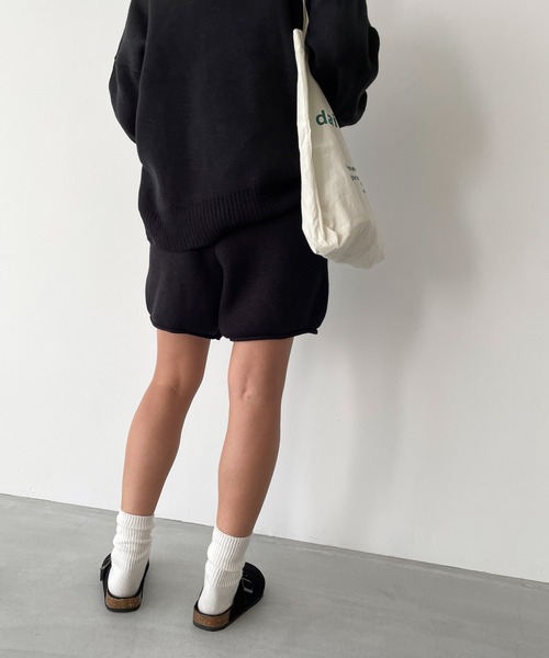 CANAL JEAN（キャナルジーン）の「El mar(エルマール) ニットショートパンツ（その他パンツ・レディース・ブラック/クリーム・ONE SIZE）」の11枚目の写真