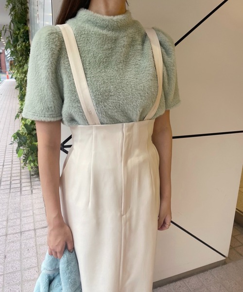 one after another NICE CLAUP（ワンアフターアナザーナイスクラップ）の「サス付きIラインスリットスカート（スカート・レディース・アイボリー/ホワイト系その他/スミクロ・FREE）」の14枚目の写真