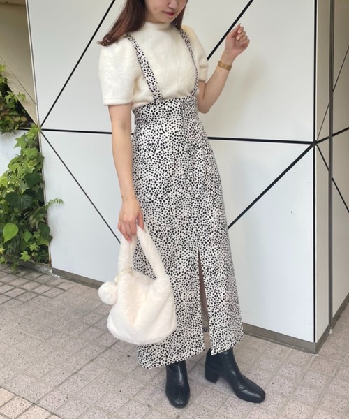 one after another NICE CLAUP（ワンアフターアナザーナイスクラップ）の「サス付きIラインスリットスカート（スカート・レディース・アイボリー/ホワイト系その他/スミクロ・FREE）」の6枚目の写真