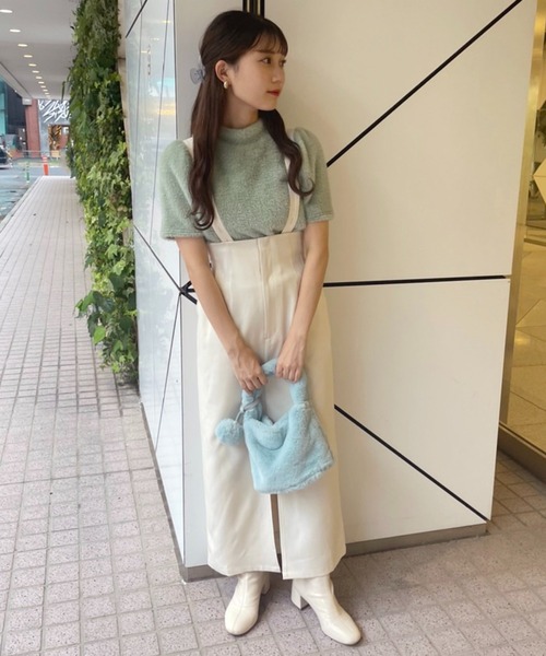 one after another NICE CLAUP（ワンアフターアナザーナイスクラップ）の「サス付きIラインスリットスカート（スカート・レディース・アイボリー/ホワイト系その他/スミクロ・FREE）」の8枚目の写真