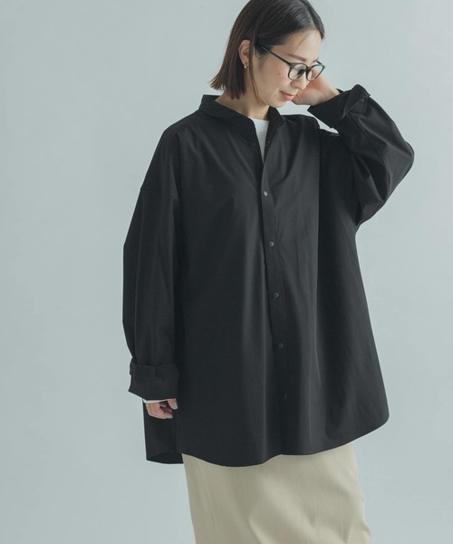 FORK&SPOON（フォークアンドスプーン）の「『ユニセックス』FORK&SPOON　ショートカラーシャツ（シャツ/ブラウス・メンズ・ブラック/グリーン系その他・4/5）」の2枚目の写真