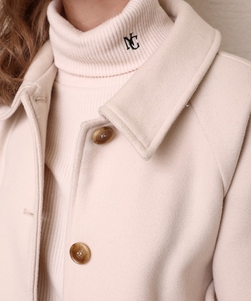 one after another NICE CLAUP（ワンアフターアナザーナイスクラップ）の「【WEB限定色あり】M,Lサイズ/ ステンカラーロングコート（ステンカラーコート・レディース・ブラック/アイボリー/ベージュ系/杢グレー・MEDIUM/LARGE）」の19枚目の写真