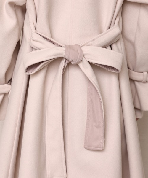 one after another NICE CLAUP（ワンアフターアナザーナイスクラップ）の「【WEB限定色あり】M,Lサイズ/ ステンカラーロングコート（ステンカラーコート・レディース・ブラック/アイボリー/ベージュ系/杢グレー・MEDIUM/LARGE）」の21枚目の写真